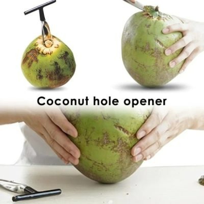 Stainless Steel Coconut Opener & Peeler Tool– Manual Coconut Knife & Driller for Easy Coconut Opening - Image 2