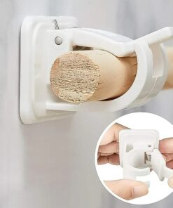 2 Pcs Self Adhesive Curtain Rod Bracket Wall Hooks – Durable Waterproof Curtain Pole Holder for Bathroom, Kitchen & Home (2 Pcs)