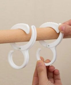 2 Pcs Multi-Function Plastic S Hooks with Safety Lock & Adjustable Buckle for Car, Wardrobe, Kitchen & Home (2Pcs)
