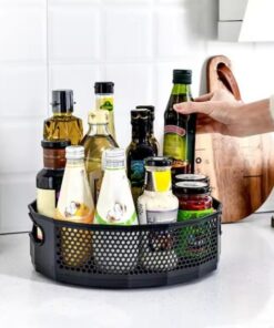 360° Rotating Countertop Storage Box – Large-Capacity Seasoning Organizer with Handle