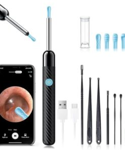 Ear Wax Removal Kit – 8-Piece Ear Cleaner with 1080P Camera, 6 Ear Spoons, iOS & Android Compatible