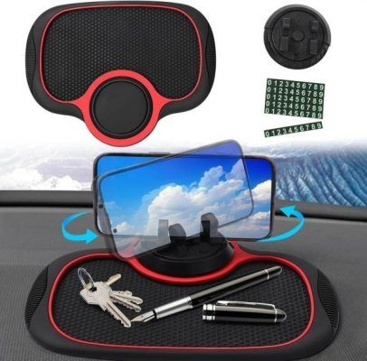 Multi-Functional Car Anti-Slip Dashboard Mat with Rotatable Phone Holder & Temporary Parking Number – Universal Non-Slip Silicone Car Dash Pad - Image 3