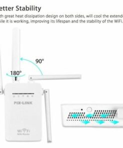 Alternative view of PIX-LINK N300 WiFi Repeater 300Mbps – 2.4G Wireless Signal Amplifier Router Range Extender with 4 External Antennas (WR09B)