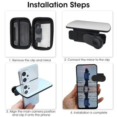 Adjustable Smartphone Camera Reflection Mirror Clip – Portable Phone Camera Mirror Attachment for Travel, Vlog, Selfie & Creative Reflection Photography - Image 3